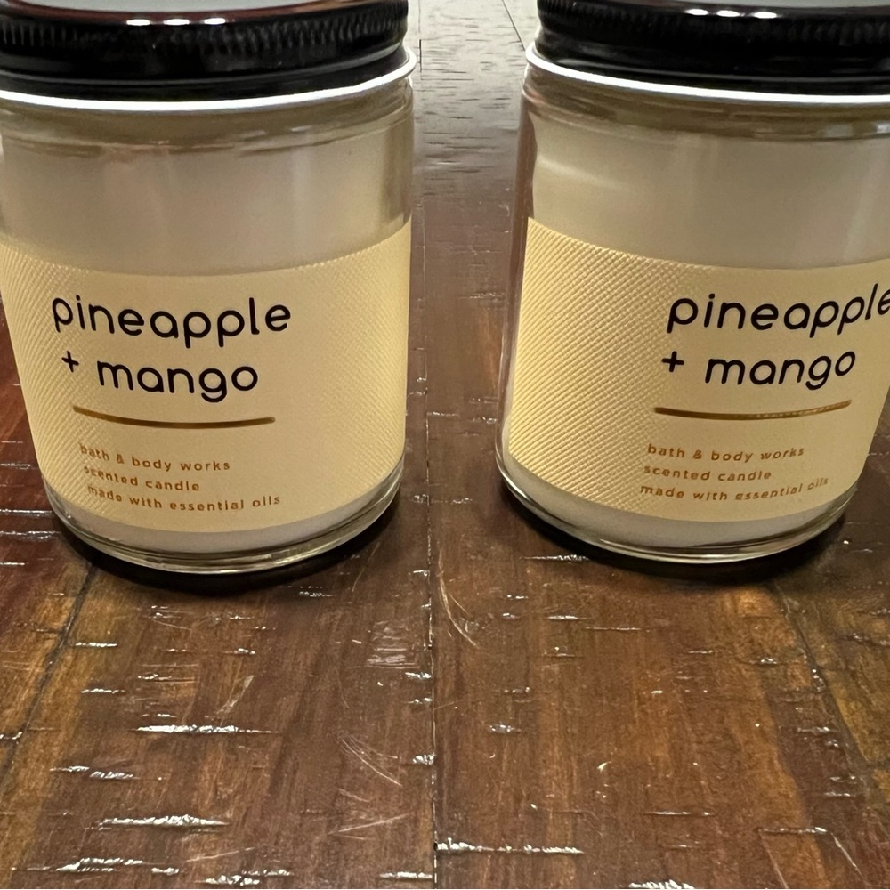 Bath and Body Works Pineapple & Mango Single Wick Candles Set of 2 - Picture 1 of 6